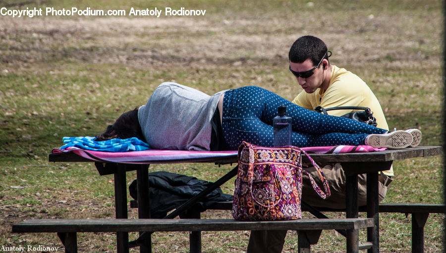 People, Person, Human, Park Bench, Bench, Cushion, Home Decor