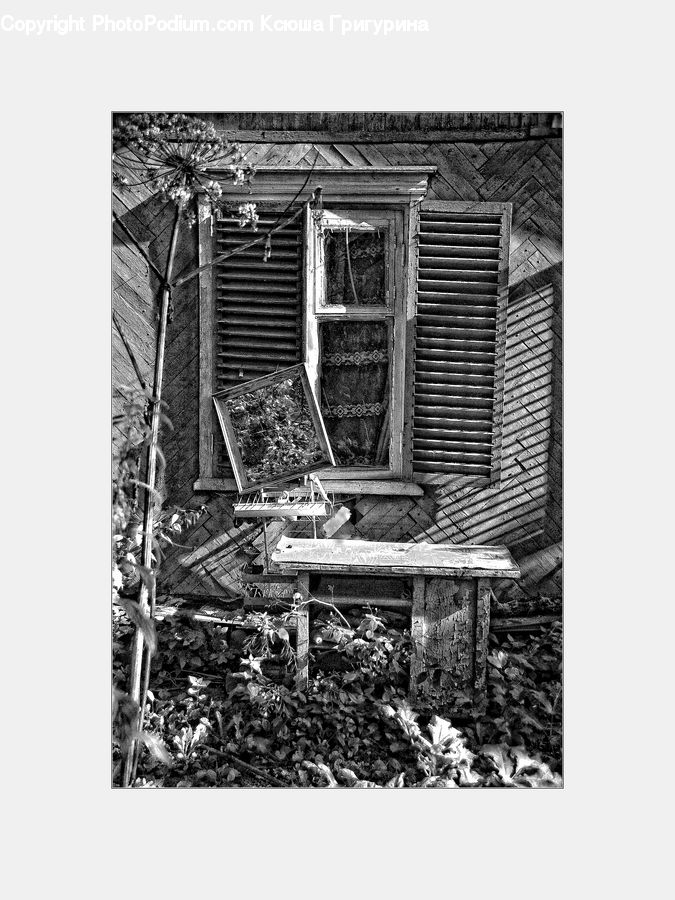 Chair, Furniture, Bench, Cabin, Hut, Rural, Shack