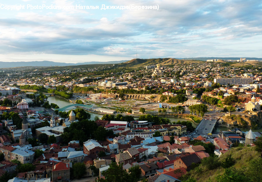 Aerial View, Building, Downtown, Town, City, Metropolis, Urban