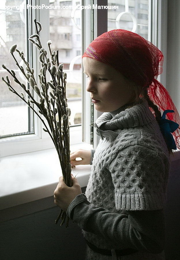 Human, People, Person, Plant, Potted Plant, Bonnet, Hat