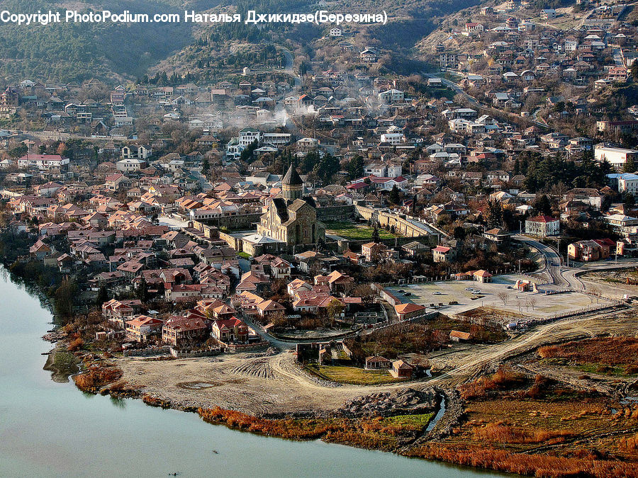 Aerial View, City, Downtown, Metropolis, Urban, Building, Town