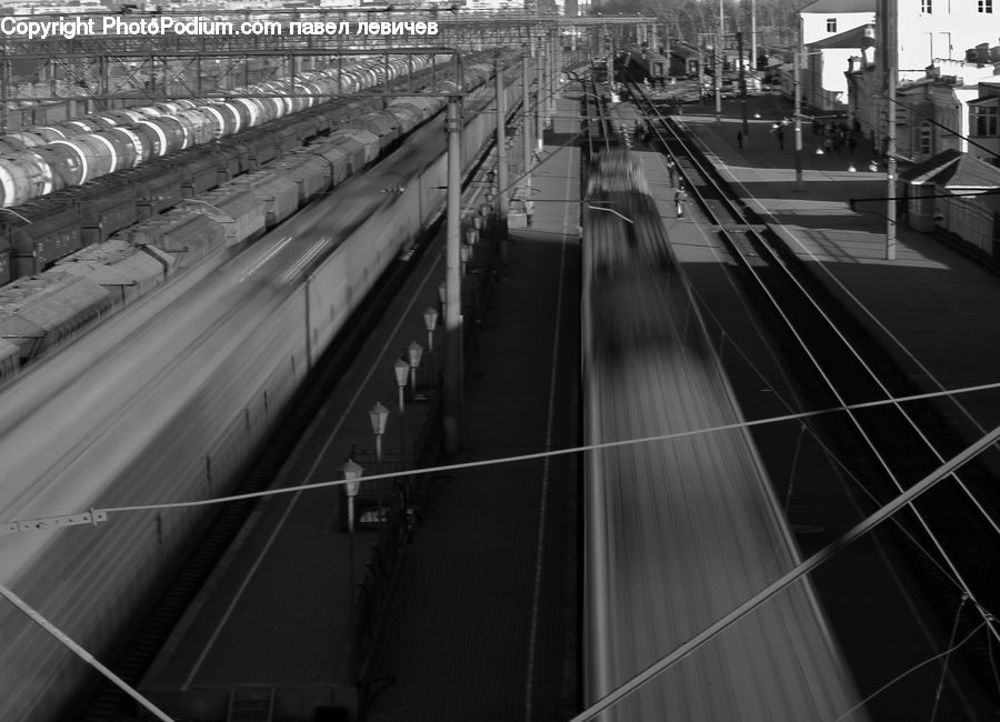 Train, Vehicle, Bridge, Freeway, Road, City, Downtown