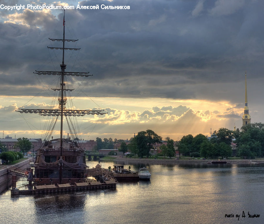 Boat, Yacht, Harbor, Port, Waterfront, Watercraft, Antenna