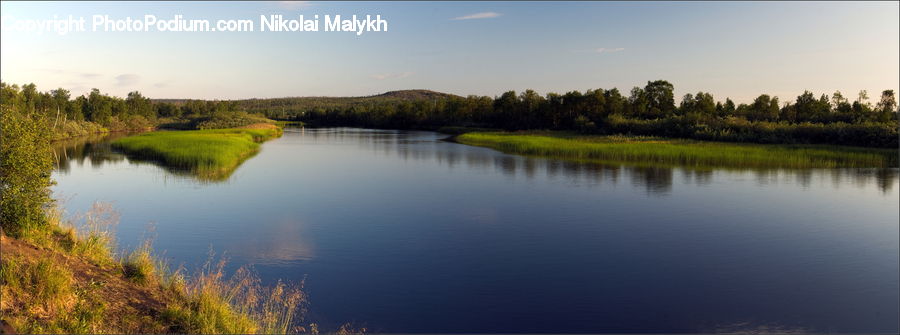 Lake, Outdoors, Water, Pond, Field, Grass, Grassland