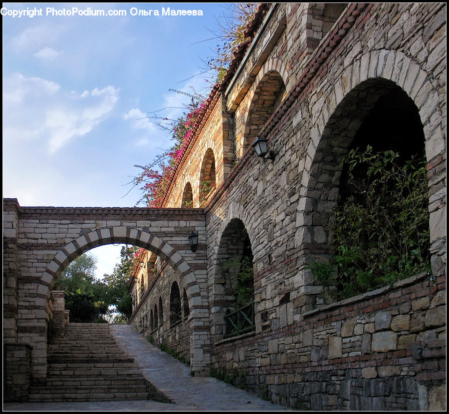 Brick, Arch, Castle, Fort, Arched, Building, Fence