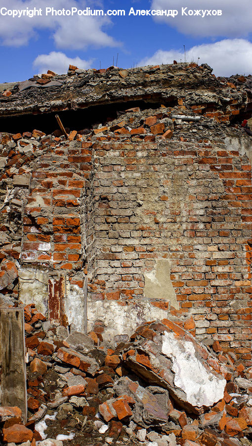 Rubble, Ruins, Brick, Fence, Wall, Alps, Crest