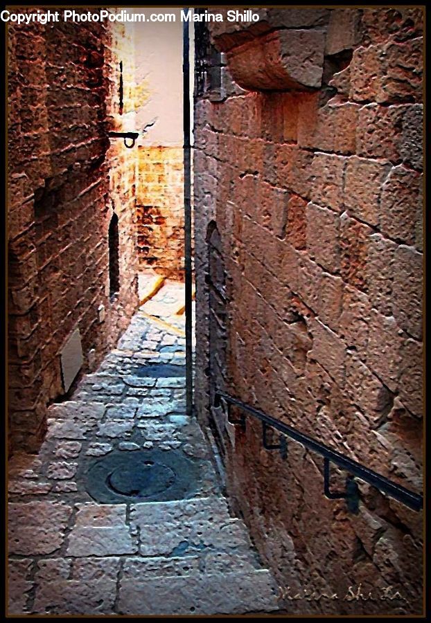 Brick, Cobblestone, Pavement, Walkway, Alley, Alleyway, Road