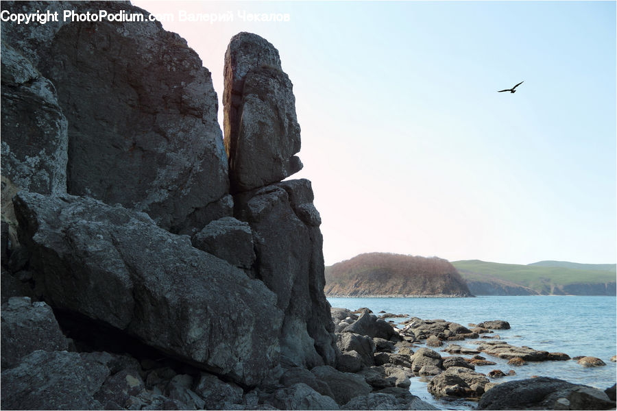 Rock, Cliff, Outdoors, Coast, Sea, Water, Ocean