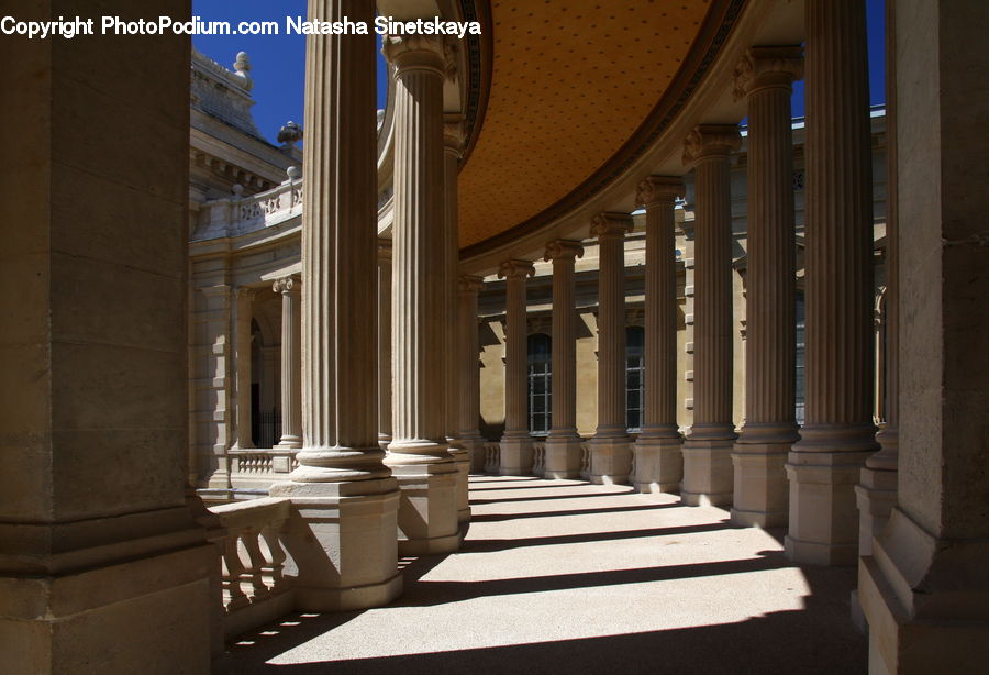 Column, Pillar, Bird, Pigeon, Architecture, Court, Corridor