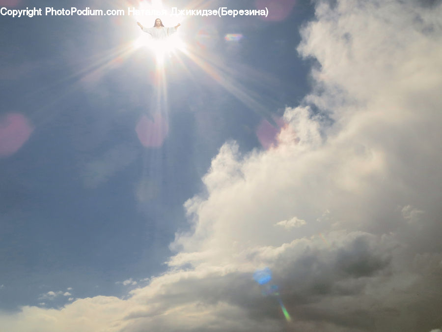 Azure Sky, Cloud, Outdoors, Sky, Flare, Light, Cumulus