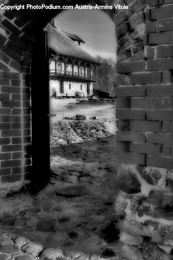 Brick, Arch, Fence, Wall, Rock, Outdoors, Sand