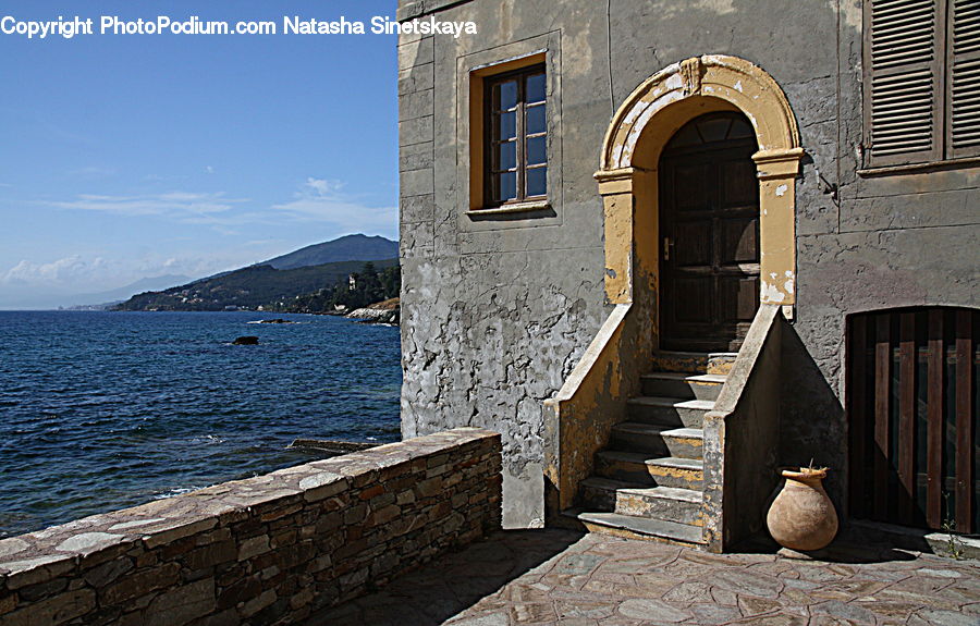 Outdoors, Sea, Water, Banister, Handrail, Staircase, Coast