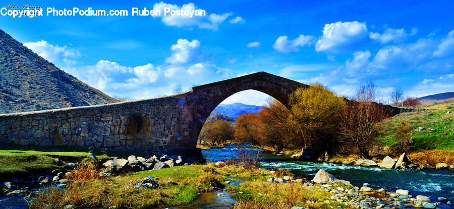 Arch, Bridge, Creek, Outdoors, River, Water, Viaduct