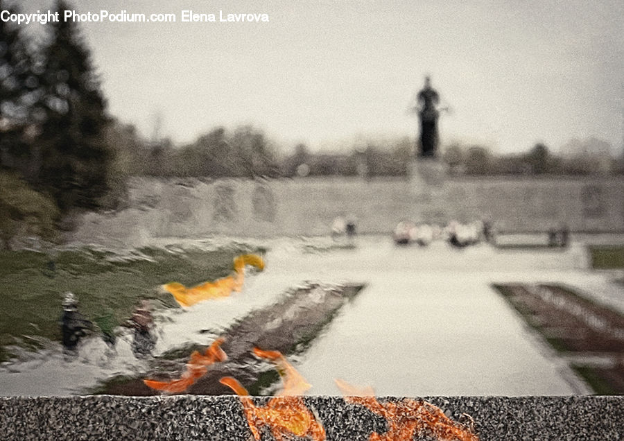 Bonfire, Campfire, Camping, Fire, Flame, Water, Architecture