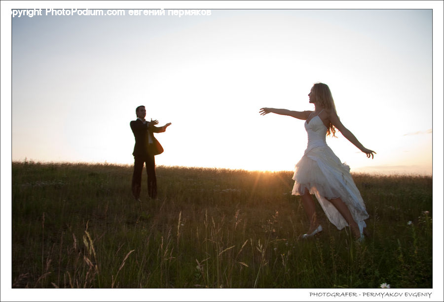 Female, Person, Clothing, Dress, Field, Grass, Grassland