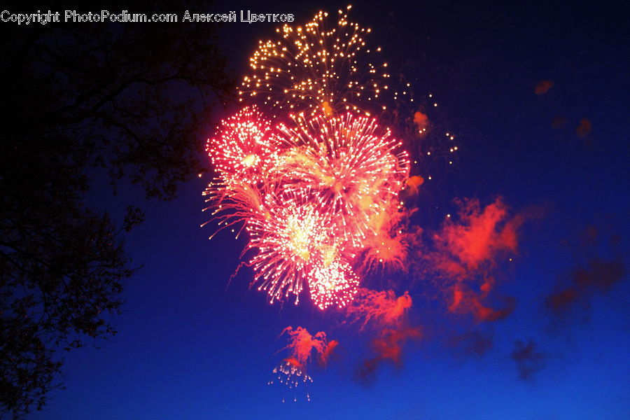 Fireworks, Night, Astronomy, Moon, Outdoors, Space, Sky