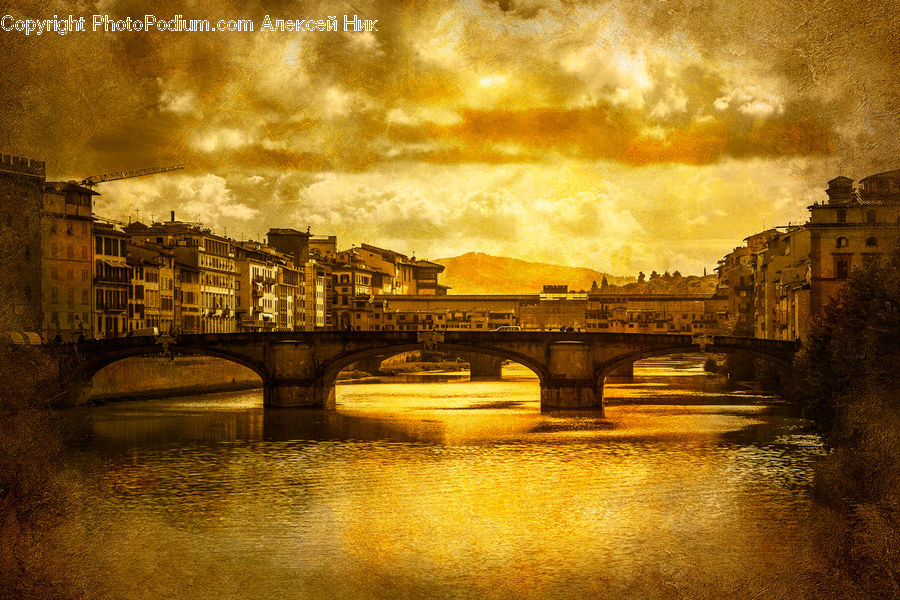 Bridge, Arch, Canal, Outdoors, River, Water, Architecture