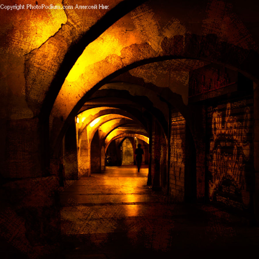 Crypt, Dungeon, Fireplace, Hearth, Fire