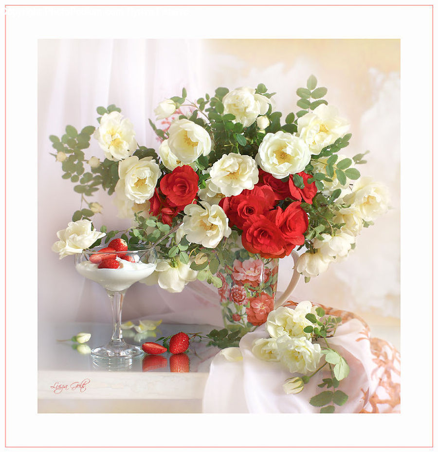 Blossom, Flower, Peony, Plant, Cream, Dessert, Food