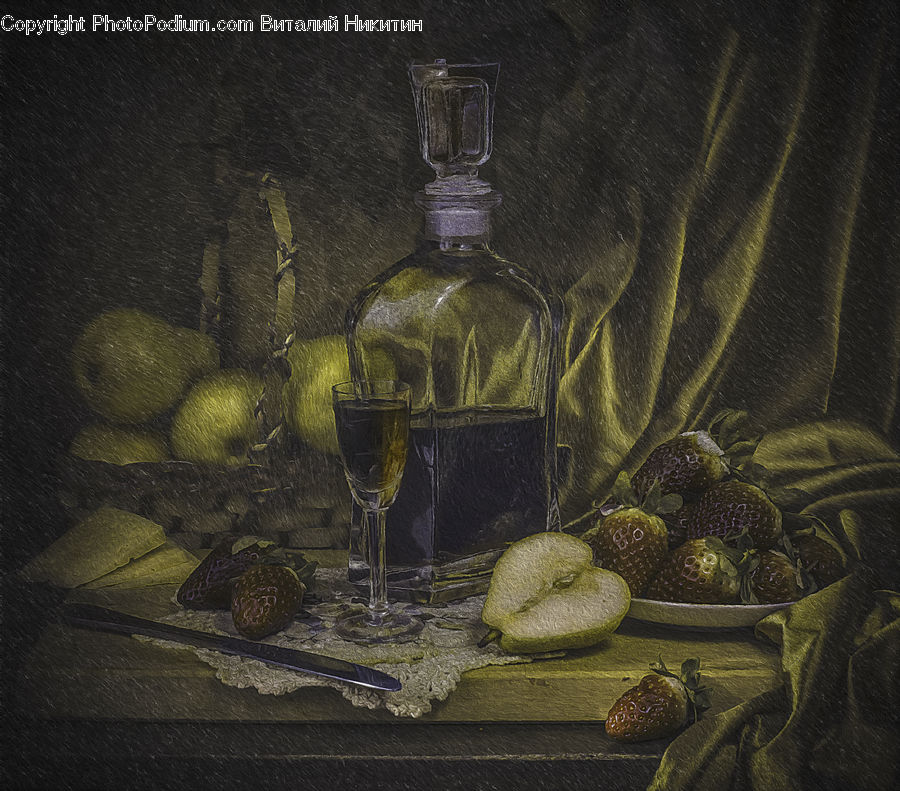 Art, Painting, Still Life, Glass, Beverage, Drink