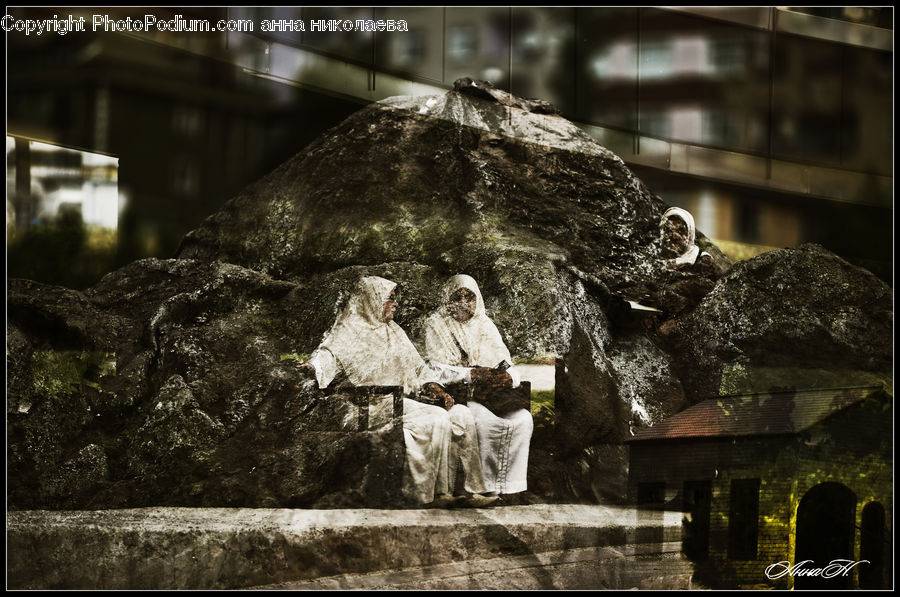 Rock, Art, Sculpture, Statue, Bench, Outdoors, Soil