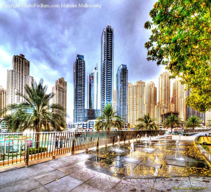 Building, Housing, City, Downtown, Metropolis, Urban, Fountain