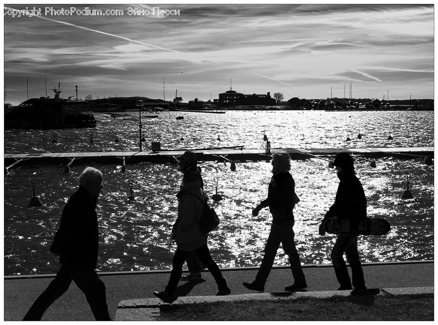 Human, People, Person, Silhouette, Water, City, Downtown