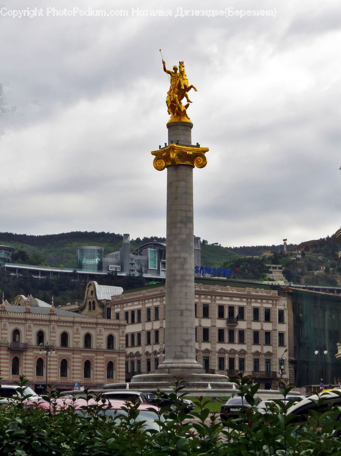 Monument, Column, Pillar, City, Downtown, Urban, Building