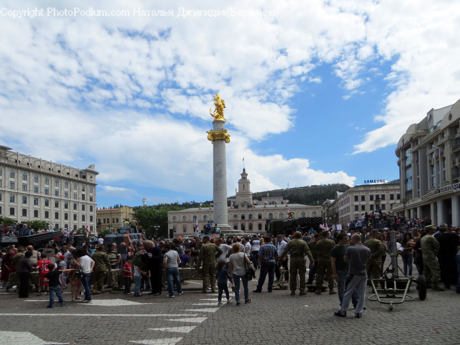 Crowd, Architecture, Downtown, Plaza, Town Square, Carnival, Festival
