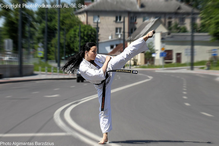 Kicking, Female, Person