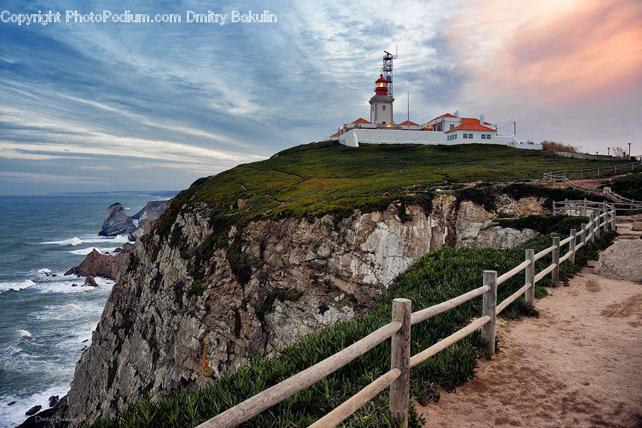 Coast, Outdoors, Sea, Water, Beacon, Building, Lighthouse