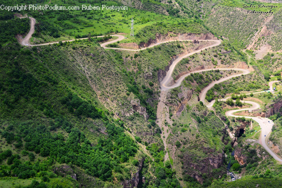 Aerial View, Road, Path, Trail, Intersection, Forest, Jungle