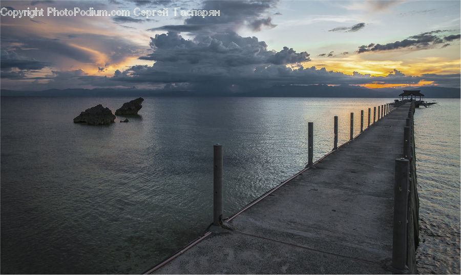 Coast, Outdoors, Sea, Water, Dock, Landing, Pier