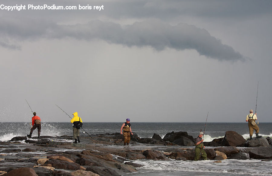 Fishing, Coast, Outdoors, Sea, Water, Boat, Dinghy