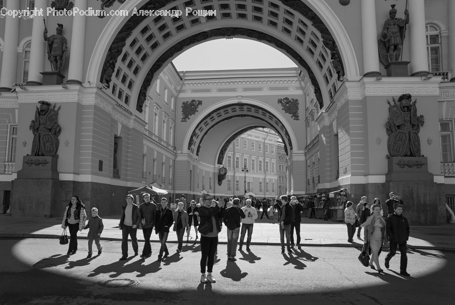 Arch, Pedestrian, Person, Art, Sculpture, Statue, People
