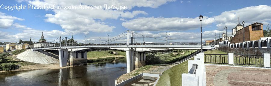 Bridge, Building, Housing, Villa, Downtown, Town, Architecture