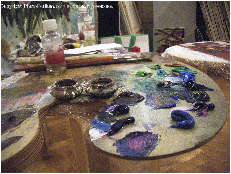 Paint Container, Palette, Dining Table, Furniture, Table, Coffee Table, Art