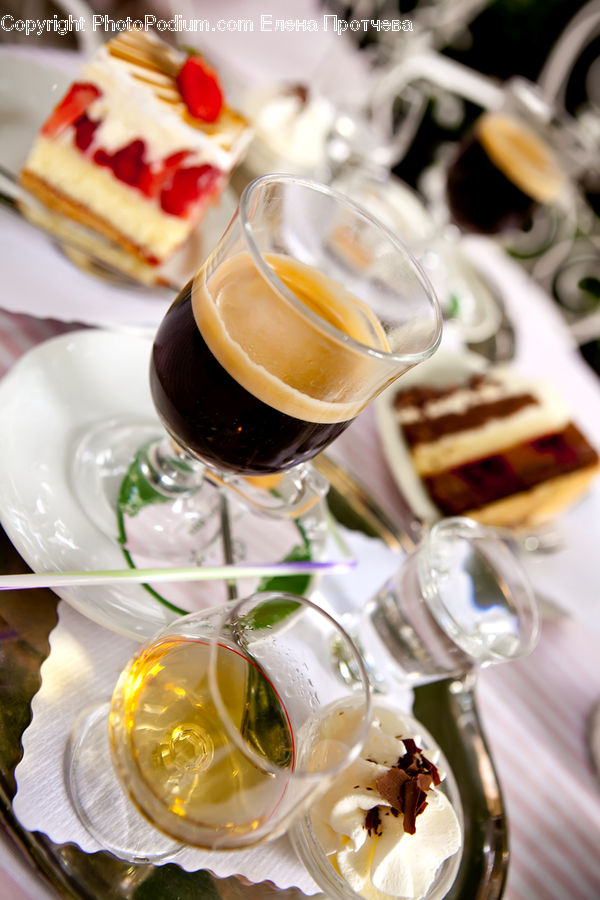 Glass, Cream, Creme, Dessert, Food, Cake, Beverage