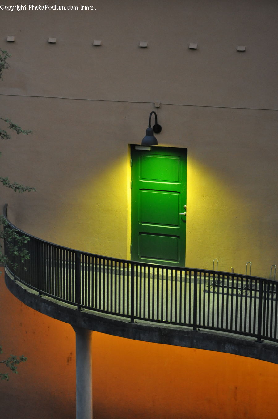 Banister, Handrail, Light Fixture, Fence, Wall, Balcony, Furniture