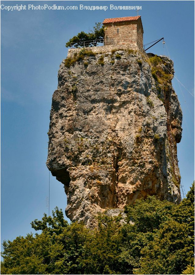 Cliff, Outdoors, Architecture, Bell Tower, Clock Tower, Tower, Ruins
