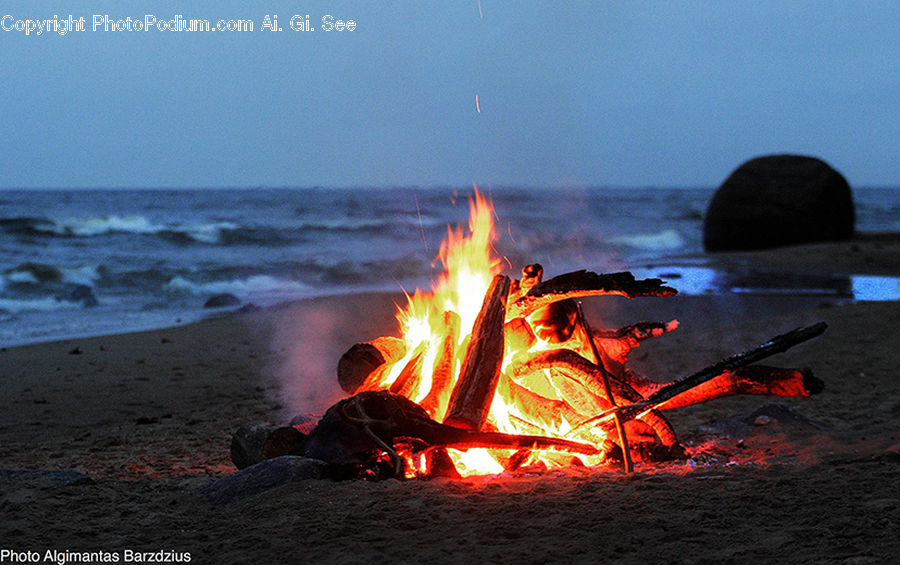 Bonfire, Campfire, Camping, Fire, Flame, Fireplace, Hearth