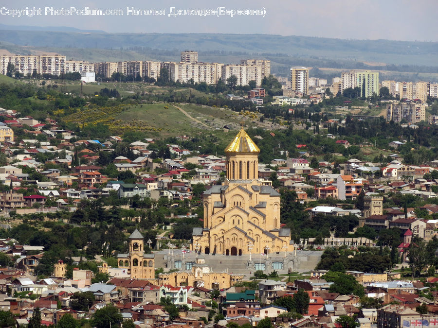 Aerial View, City, Downtown, Architecture, Bell Tower, Clock Tower, Tower