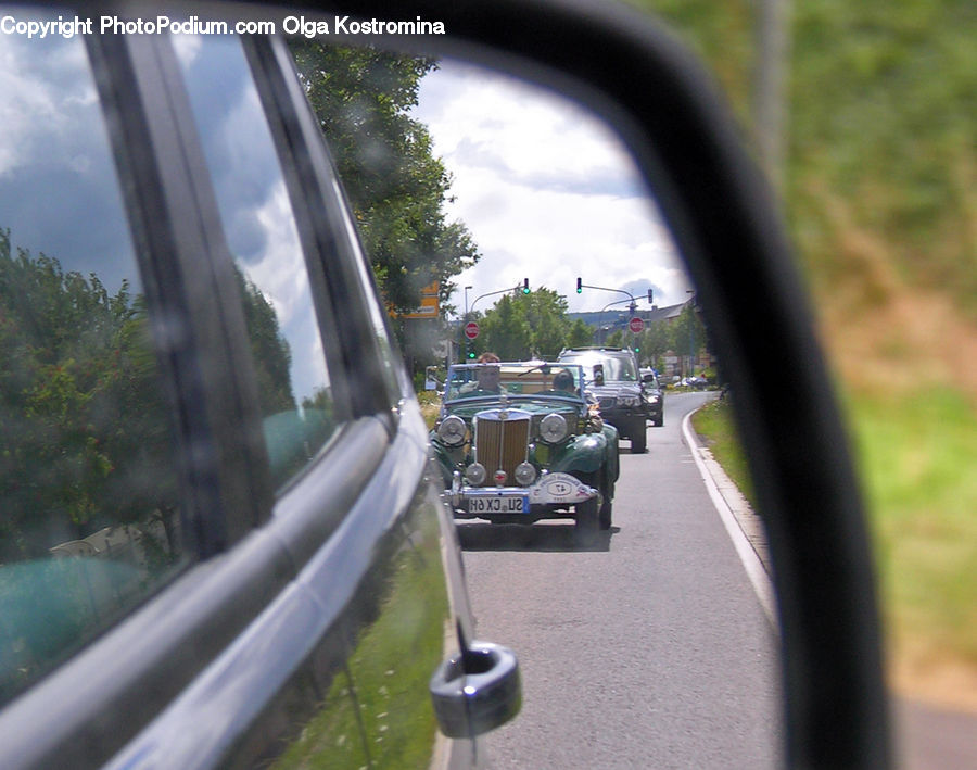 Car Mirror, Mirror, Car, Jaguar Car, Hot Rod, Vehicle, Antique Car