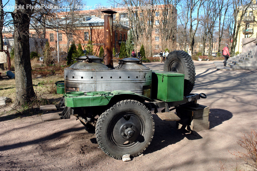Car, Jeep, Vehicle, Tractor, Bench, Bulldozer, Dirt Road