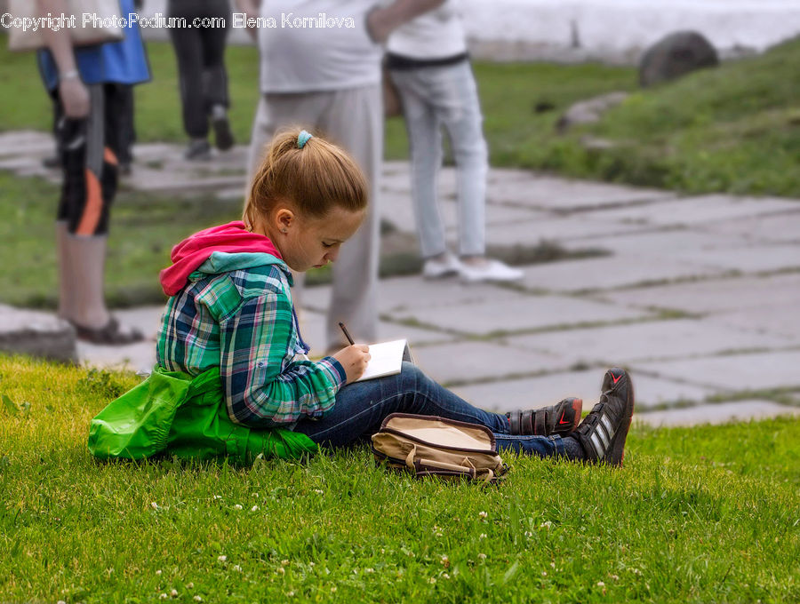 People, Person, Human, Reading, Leisure Activities, Walking, Footwear