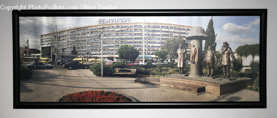 Plant, Potted Plant, Building, Office Building, Art, Modern Art, Entertainment Center