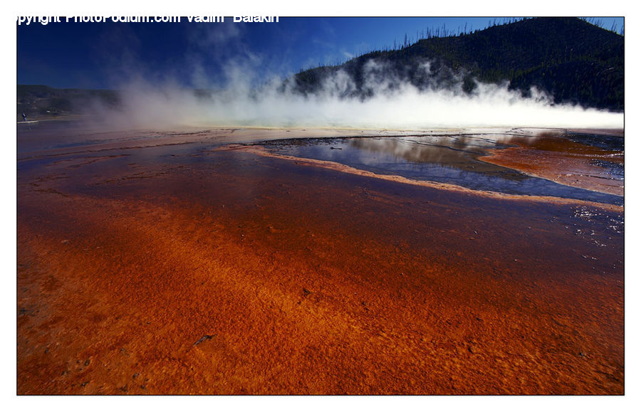 Eruption, Geyser, Outdoors, Water, Basin, Dirt Road, Gravel