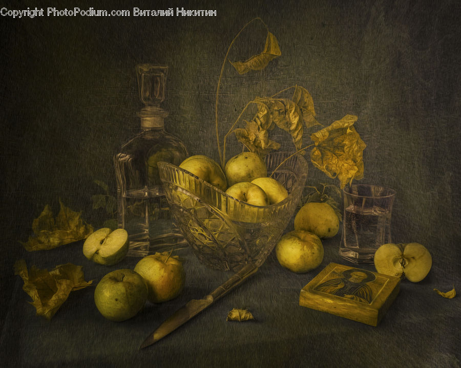 Art, Painting, Still Life, Fruit, Quince