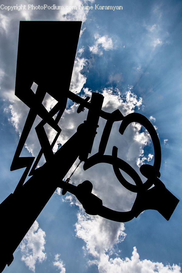 Lamp Post, Pole, Silhouette, Emblem, Logo, Building, Housing