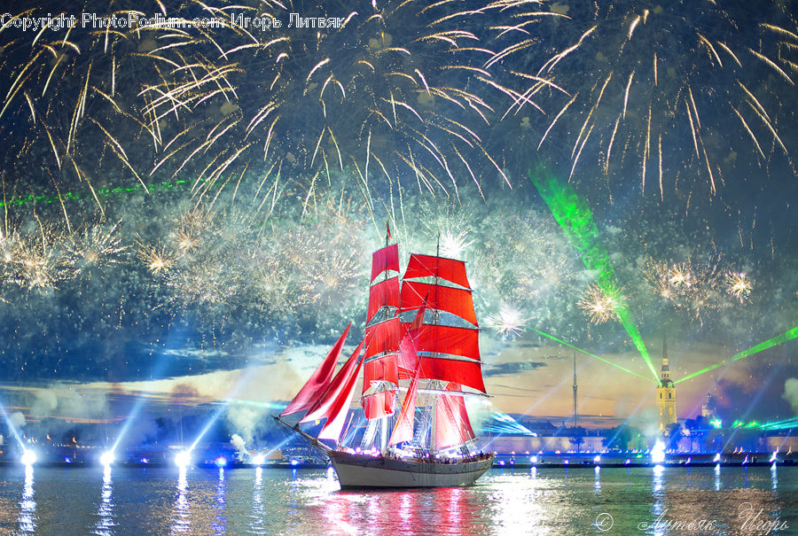 Fountain, Water, Stage, Lighting, Boat, Dinghy, Light